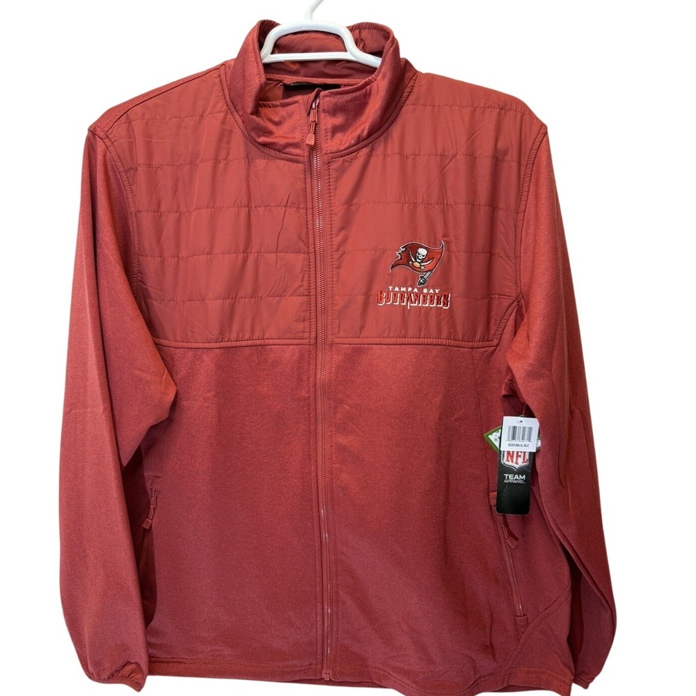 Tampa Bay Buccaneers BUCS Red Jacket M NFL Team Apparel NWT Lined Full Zip